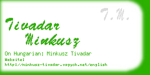 tivadar minkusz business card